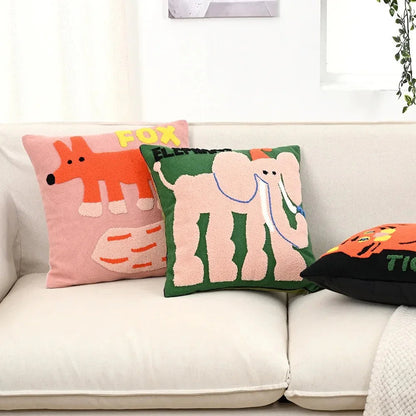 Kaleo Cushion Cover - Nordic Embroidered Design, Soft Polyester Cotton Blend