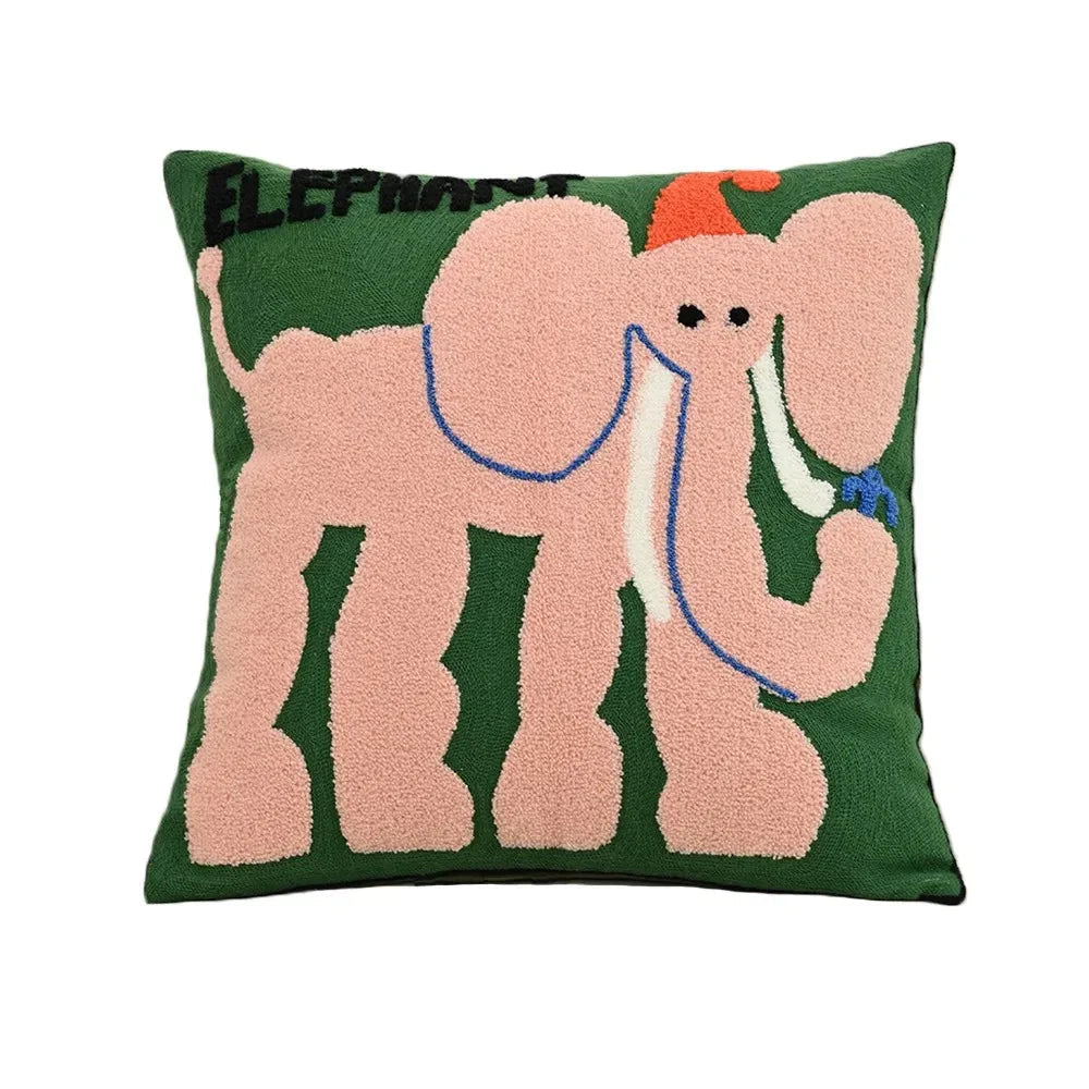 Kaleo Cushion Cover - Nordic Embroidered Design, Soft Polyester Cotton Blend