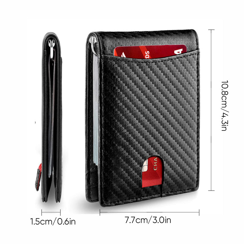 RFID Blocking Leather Card Holder with Theft-Proof Design | Compact Wallet for Daily Use