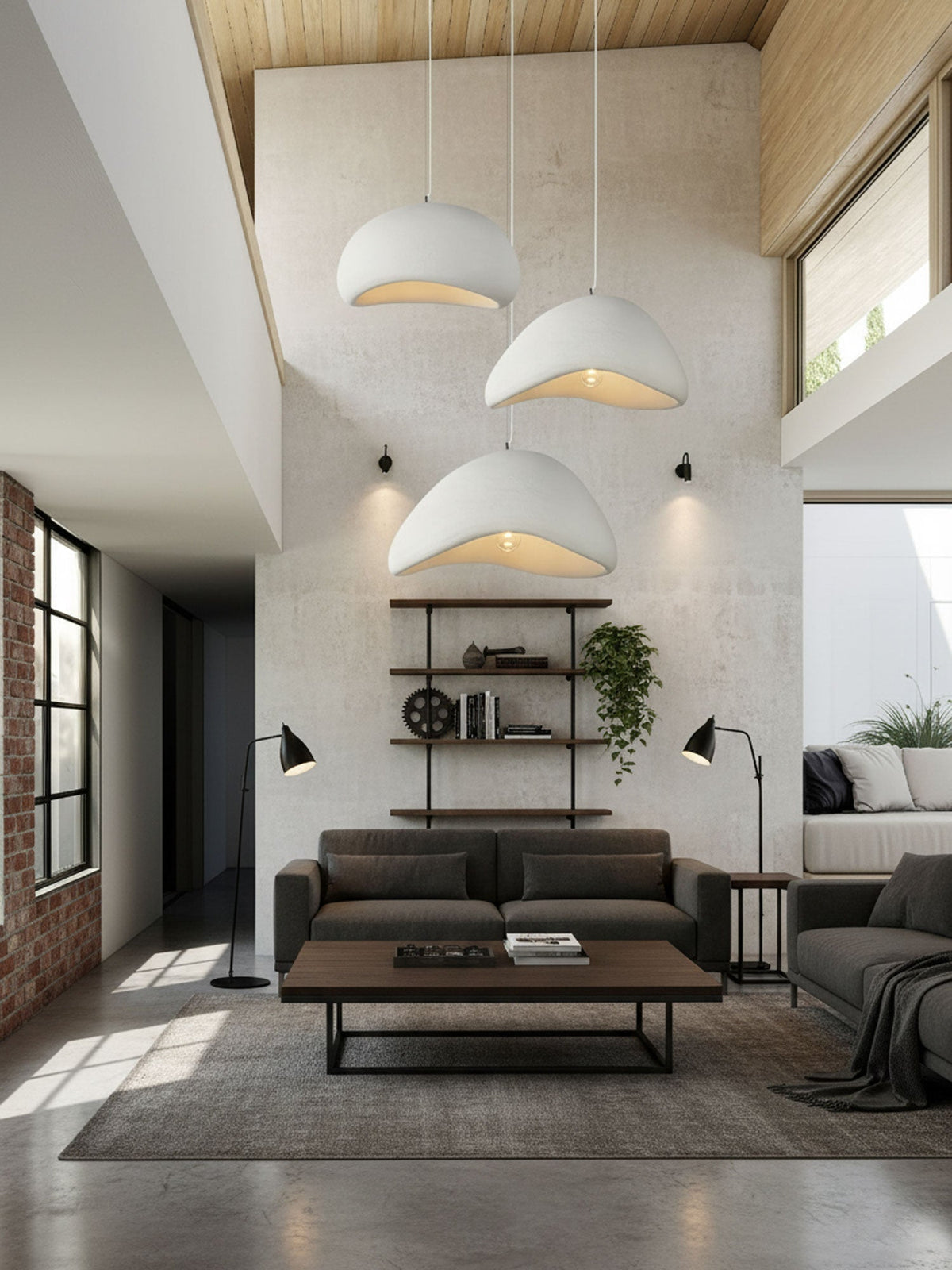 Spherical Hanging Ceiling Light Fixture with Adjustable Drop Length for Kitchen Island Dining Room Bedroom | Gray White LED Compatible Indoo