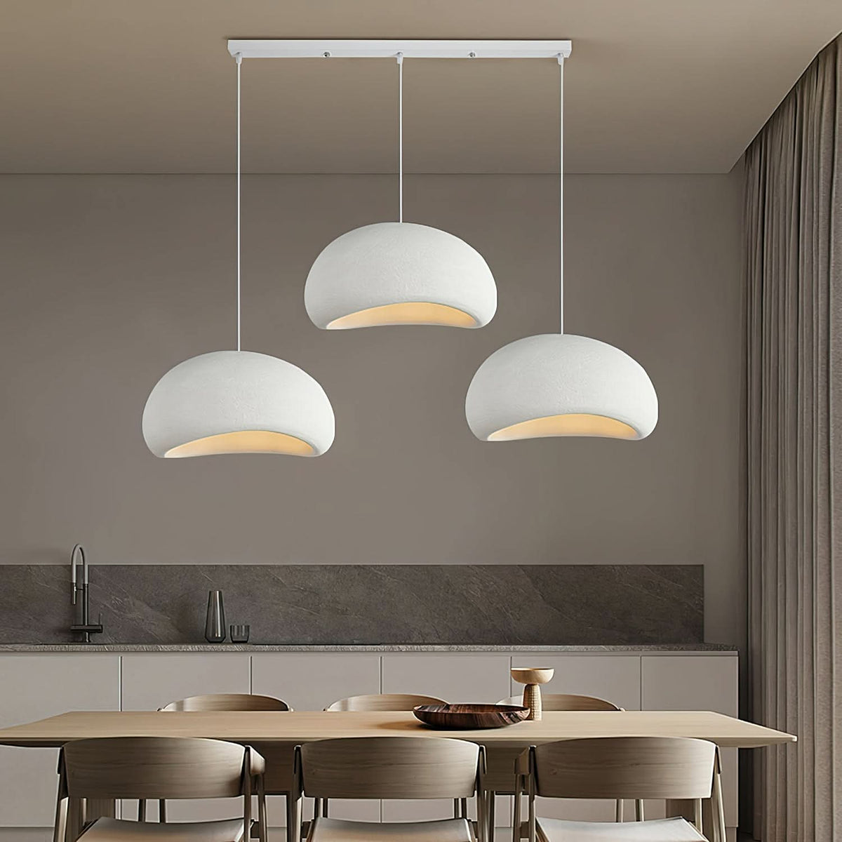 Plafonnier dôme avec câble réglable en hauteur, douille E27, luminaire graduable pour îlot de cuisine et table à manger