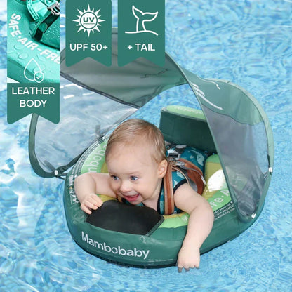 Inflatable Baby Float Ring with Sun Canopy UPF 50+ for Pool Beach Swimming Toddler Infant Water Safety Seat