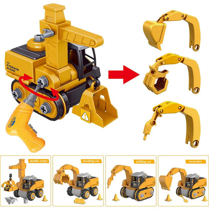 Educational Construction Vehicle Building Set for Kids Ages 4+ with 120+ Pieces & Assembly Tools