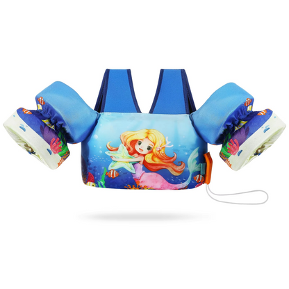 Gilet de sauvetage en mousse pour enfants avec brassards et sifflet de sécurité | Soutien confortable pour la natation et le kayak