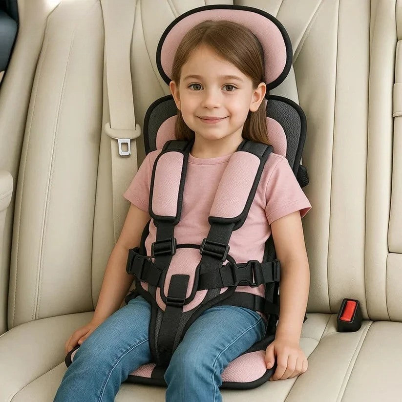 Portable Child Travel Harness Seat | Foldable Compact Design | Quick-Install 5-Point Safety System for Cars & Rideshares