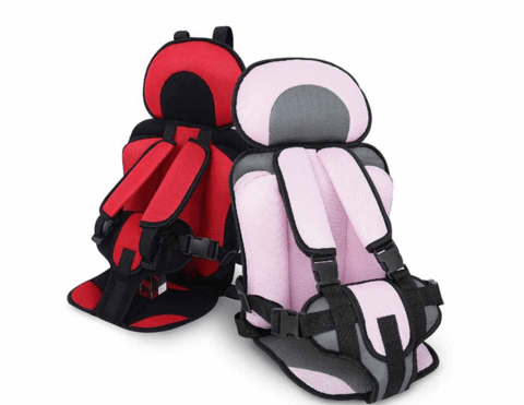 Portable Travel Booster Seat with 5-Point Harness for Toddlers & Kids | Breathable Mesh Cushion | Adjustable Safety Straps for Car & Home