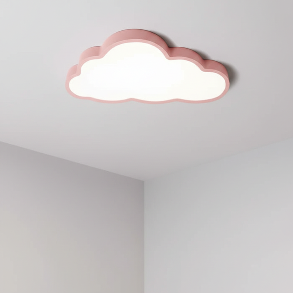 LED Cloud Flush Mount Light for Kids Room White Acrylic 16 inch Nursery Bedroom Ceiling Lamp Warm Glow 3000K