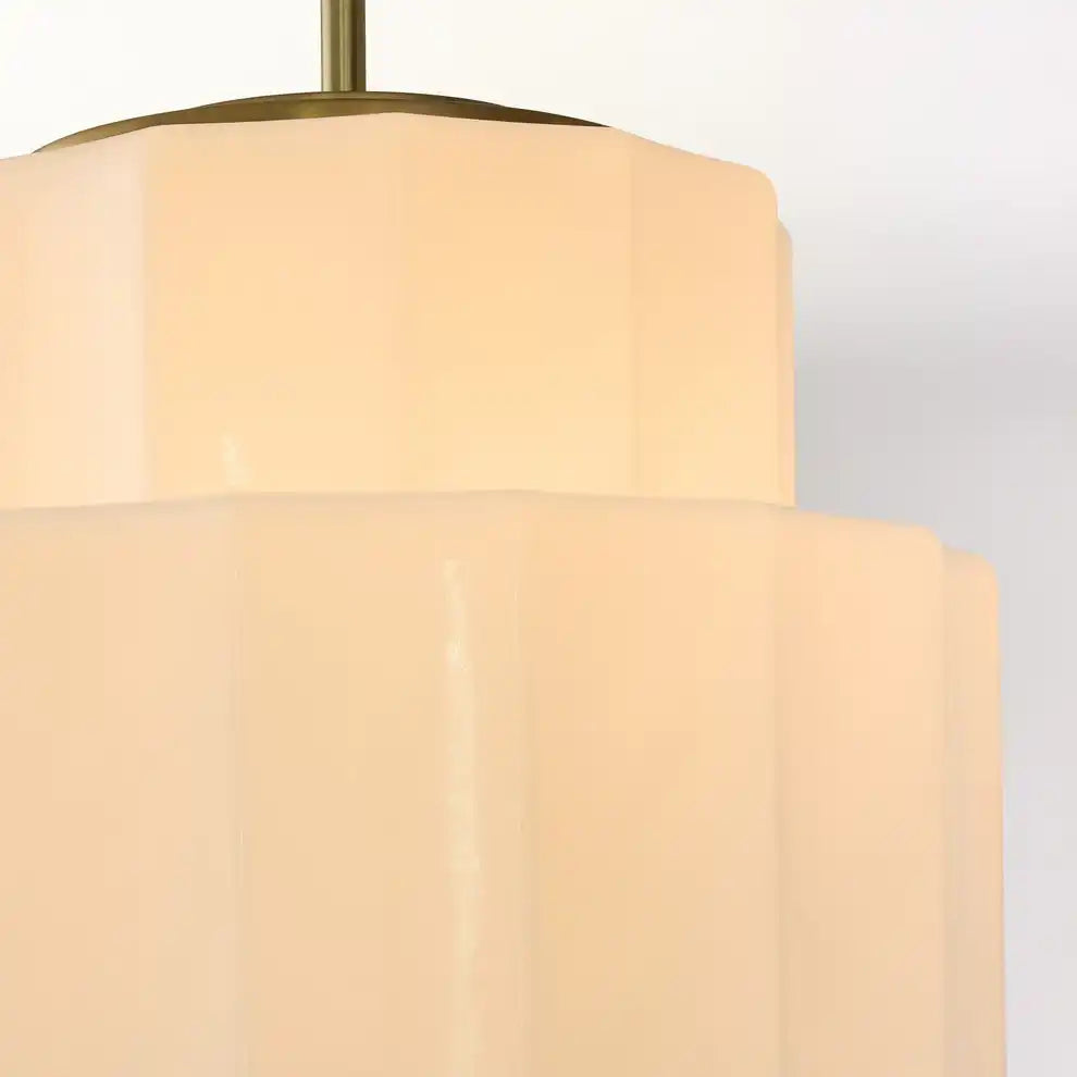 Suspension en verre opalin 16 po, finition laiton chaud, plafonnier réglable pour îlot de cuisine, entrée et chambre à coucher