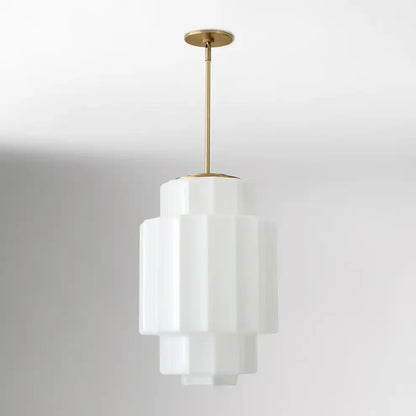 Suspension en verre opalin 16 po, finition laiton chaud, plafonnier réglable pour îlot de cuisine, entrée et chambre à coucher