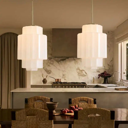 Suspension en verre opalin 16 po, finition laiton chaud, plafonnier réglable pour îlot de cuisine, entrée et chambre à coucher