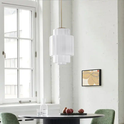 Suspension en verre opalin 16 po, finition laiton chaud, plafonnier réglable pour îlot de cuisine, entrée et chambre à coucher