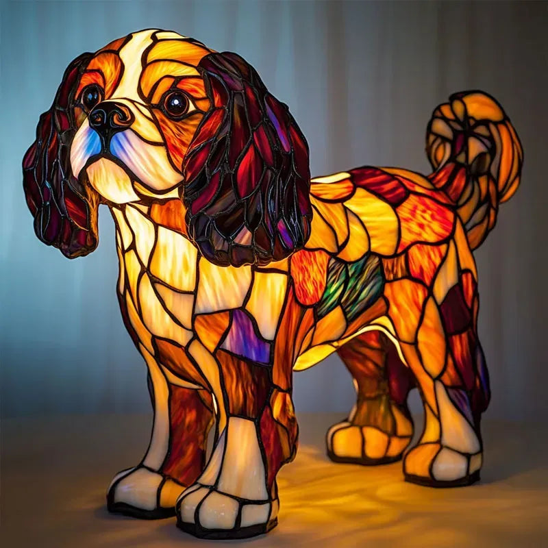 Dog Night Light Sculpture – Handcrafted LED Animal Lamp for Bedside, Nursery & Living Room Decor