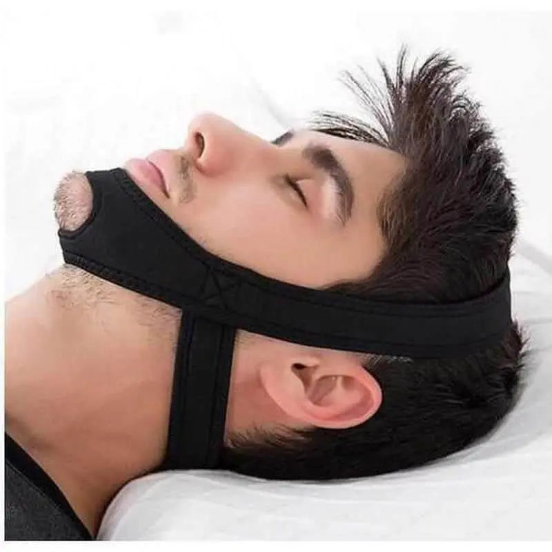 Mentonnière anti-ronflement – Bandeau de maintien ajustable en néoprène pour le sommeil