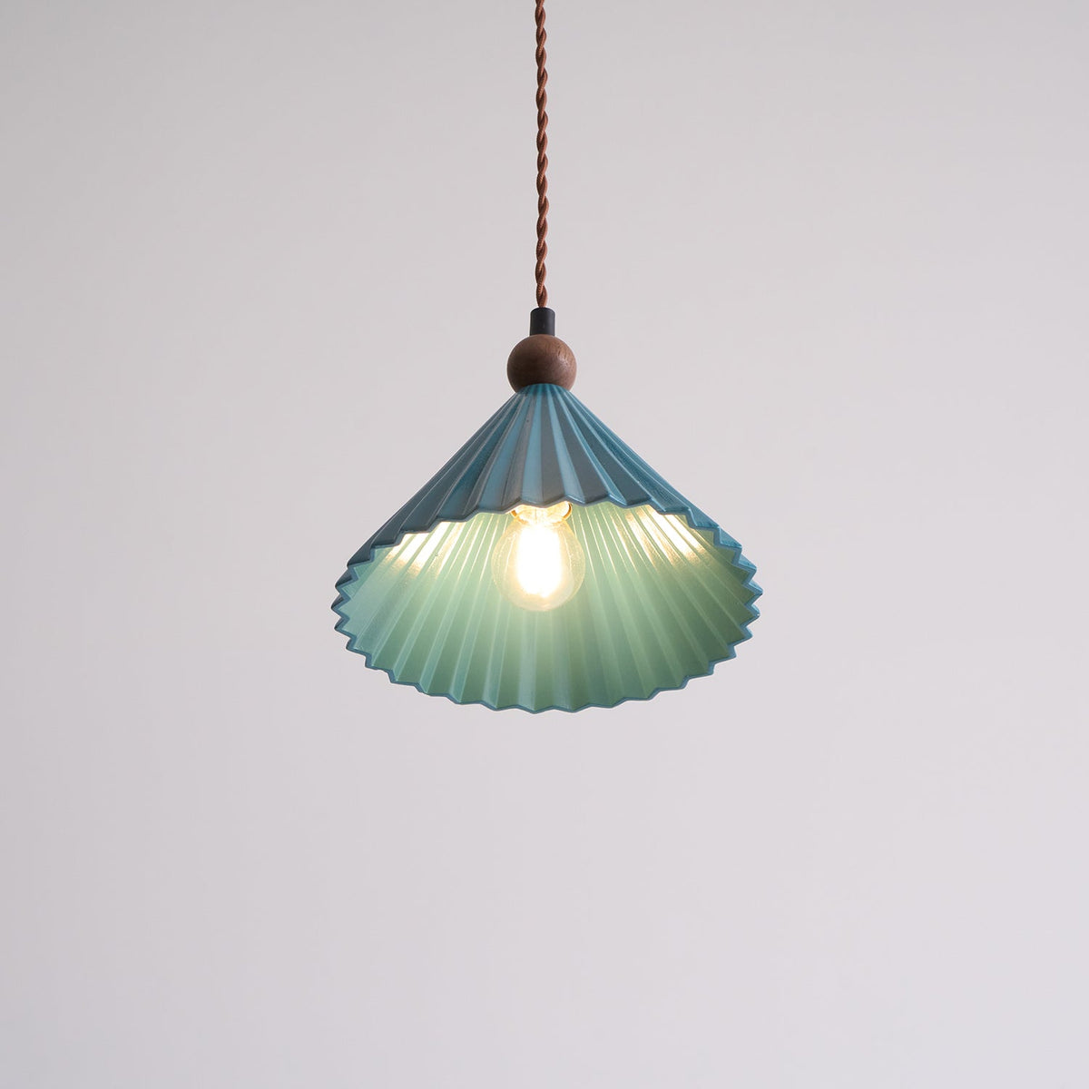 Ceramic Overhead Fixture 7.8 Inch Blue Adjustable Height Hardwired E14 Socket for Kitchen Island Dining Room Breakfast Nook Modern Minimalis