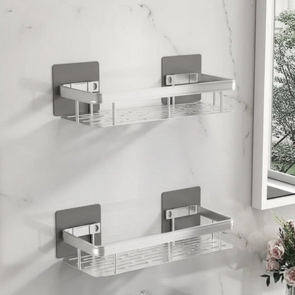 Self-Adhesive Bathroom Shelf | No Drilling & Stainless Steel