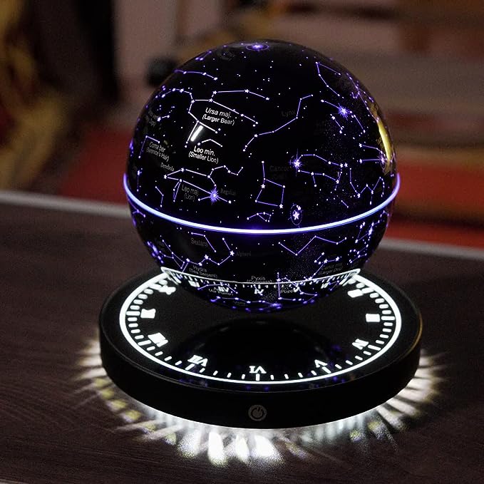 Magnetic Levitation Floating Globe Night Light with 360° Rotation Star Map Sphere for Bedroom Office Living Room Desk Decor