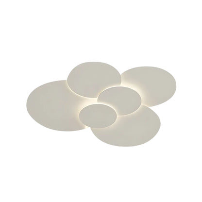 Plafonnier LED plat à disque superposé avec télécommande – Température de couleur et intensité réglables pour chambre, salle de bain, salon – Contour blanc