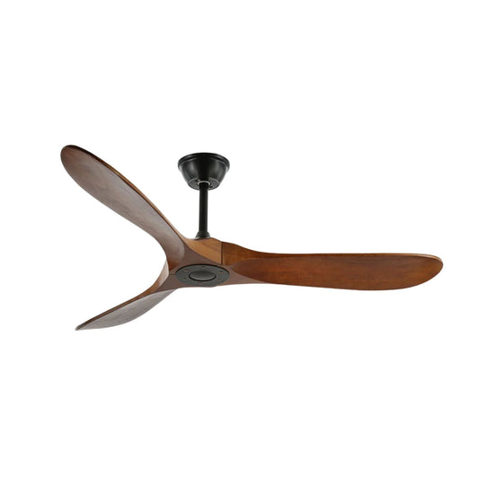 Ventilateur de plafond à pales en bois avec télécommande, moteur ultra-silencieux à 6 vitesses, finition noyer, suspension réglable pour salon, chambre à coucher et maison