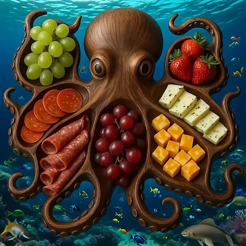 KrakenBoard™ - Rustic Octopus Charcuterie Platter