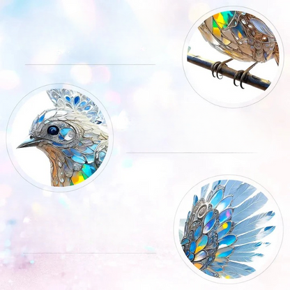 Ornement d’oiseau en cristal pour fenêtre – Décoration lumineuse réfléchissante pour la maison