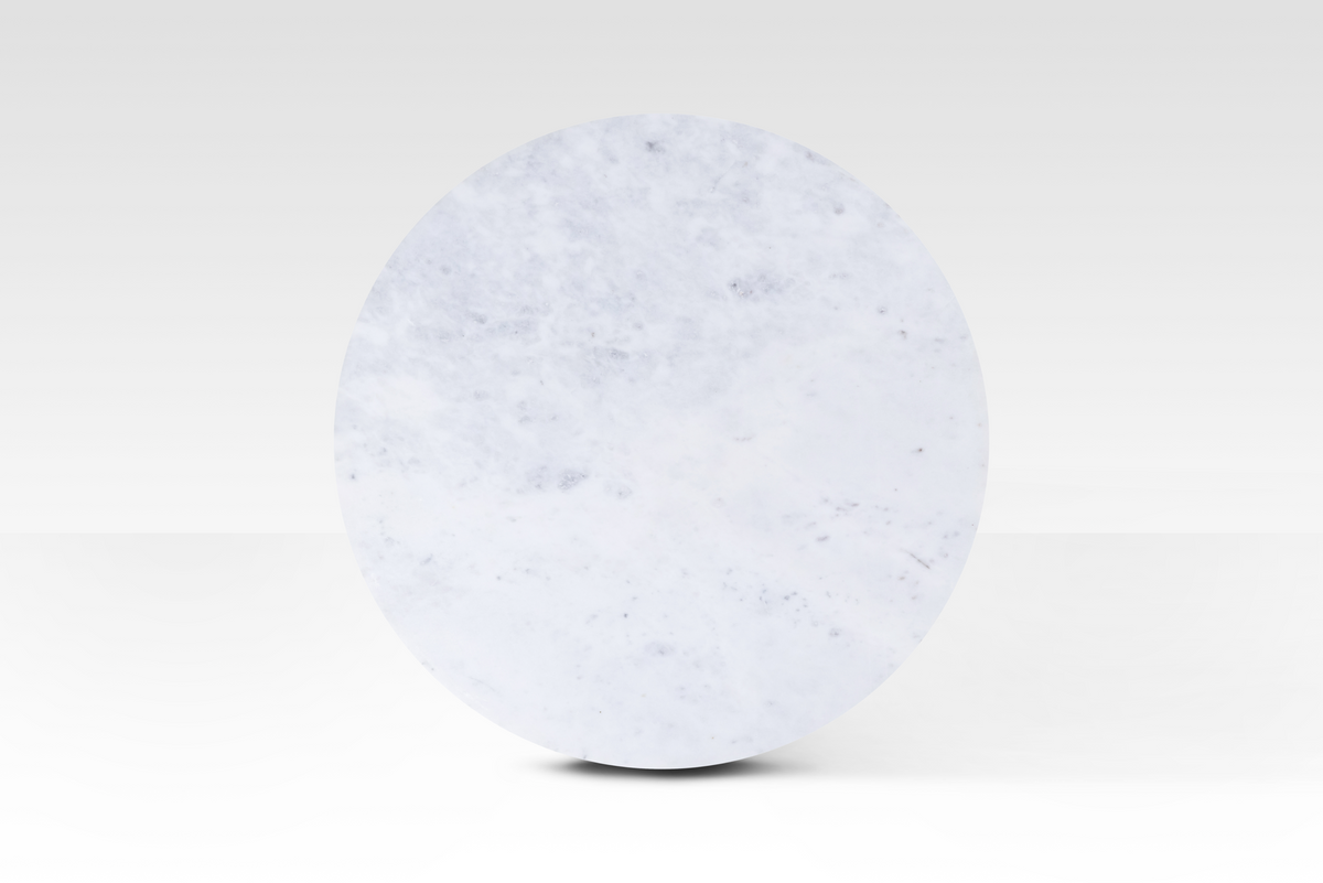 Marble Side Table with Walnut Base – Modern End Table for Living Room, Elegant Design with Integrated Shelf