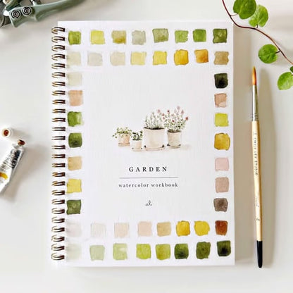 Watercolor Painting Workbook for Beginners with Step-by-Step Guided Lessons and Pre-Drawn Outlines, Complete Paint Set Included, Spiral-Boun