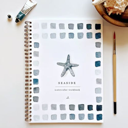 Watercolor Painting Workbook for Beginners with Step-by-Step Guided Lessons and Pre-Drawn Outlines, Complete Paint Set Included, Spiral-Boun