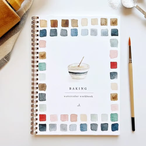 Watercolor Painting Workbook for Beginners with Step-by-Step Guided Lessons and Pre-Drawn Outlines, Complete Paint Set Included, Spiral-Boun