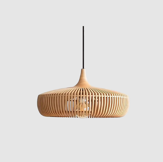 Lampe suspendue en bois 17 pouces, cadre ouvert à grain naturel pour îlot de cuisine ou table à manger, luminaire de plafond à ambiance chaleureuse, minimaliste moderne