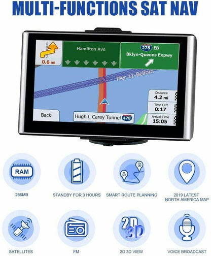 Smart Nav | GPS de navigation 7 pouces avec guidage vocal réel | Planification d'itinéraire précise pour des voyages en toute sécurité