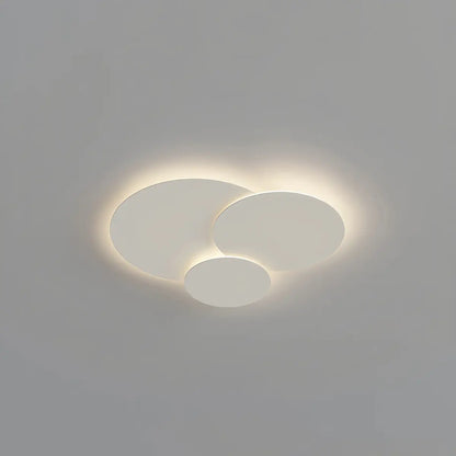 Plafonnier LED plat à disque superposé avec télécommande – Température de couleur et intensité réglables pour chambre, salle de bain, salon – Contour blanc