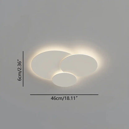 Plafonnier LED plat à disque superposé avec télécommande – Température de couleur et intensité réglables pour chambre, salle de bain, salon – Contour blanc