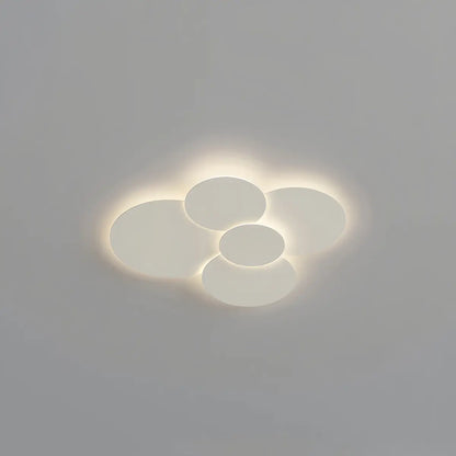 Flush Mount LED Ceiling Light with Rotating Discs White Dimmable Remote Control Modern Fixture for Bedroom Bathroom Living Room Hallway Adju
