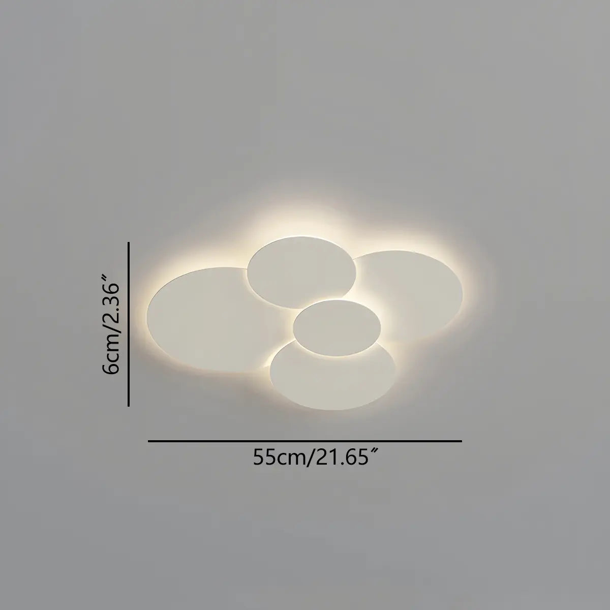 Flush Mount LED Ceiling Light with Rotating Discs White Dimmable Remote Control Modern Fixture for Bedroom Bathroom Living Room Hallway Adju