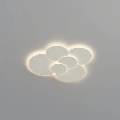 Flush Mount LED Ceiling Light with Rotating Discs White Dimmable Remote Control Modern Fixture for Bedroom Bathroom Living Room Hallway Adju