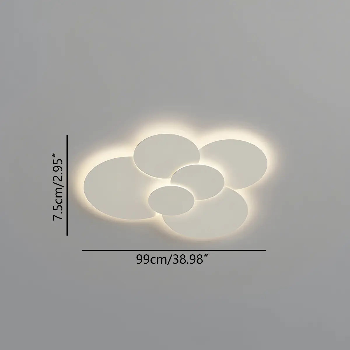 Plafonnier LED plat à disque superposé avec télécommande – Température de couleur et intensité réglables pour chambre, salle de bain, salon – Contour blanc