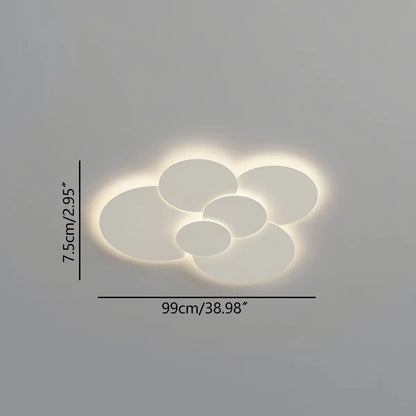 Plafonnier LED plat à disque superposé avec télécommande – Température de couleur et intensité réglables pour chambre, salle de bain, salon – Contour blanc