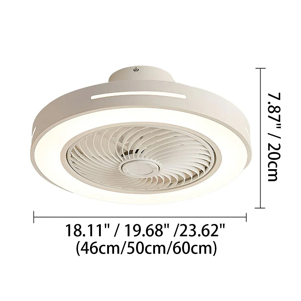Indoor Fan with Integrated Lighting 24-Inch Diameter Acrylic Blade Assembly Adjustable Speed and Brightness for Bedrooms Living Rooms Dining