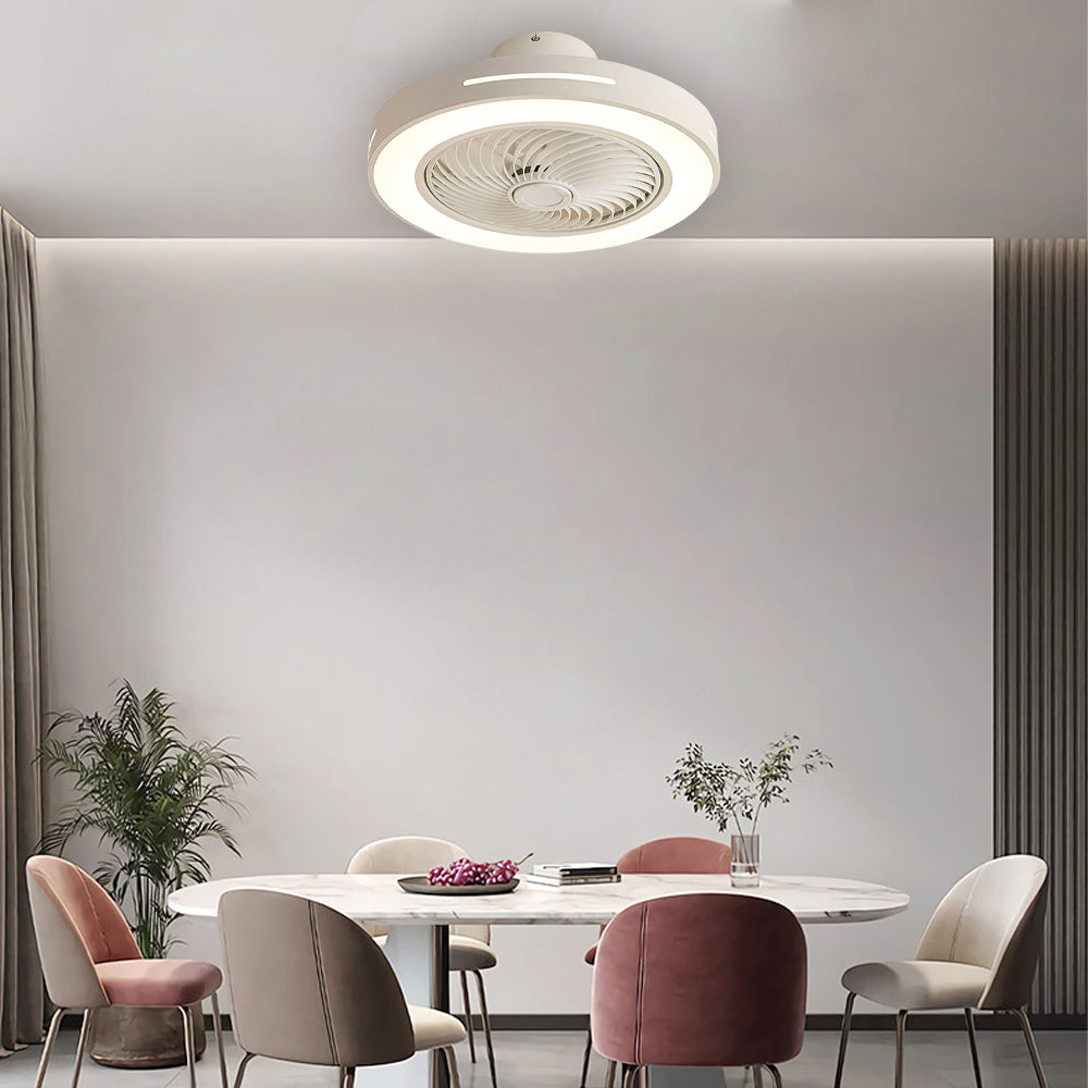 Indoor Fan with Integrated Lighting 24-Inch Diameter Acrylic Blade Assembly Adjustable Speed and Brightness for Bedrooms Living Rooms Dining
