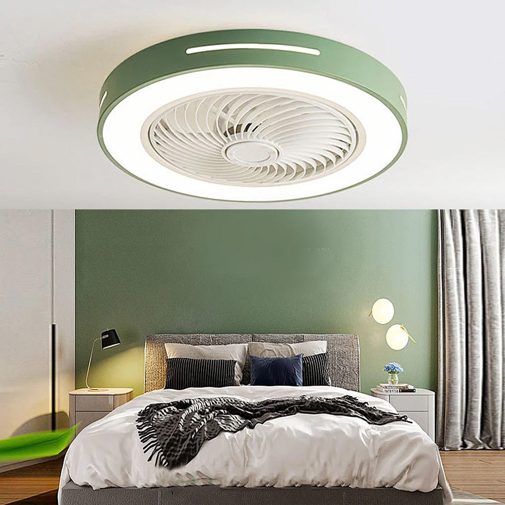 Indoor Fan with Integrated Lighting 24-Inch Diameter Acrylic Blade Assembly Adjustable Speed and Brightness for Bedrooms Living Rooms Dining