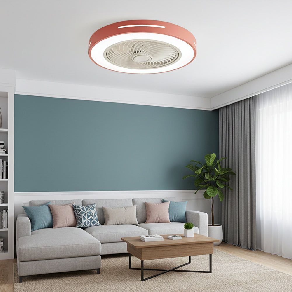 Indoor Fan with Integrated Lighting 24-Inch Diameter Acrylic Blade Assembly Adjustable Speed and Brightness for Bedrooms Living Rooms Dining