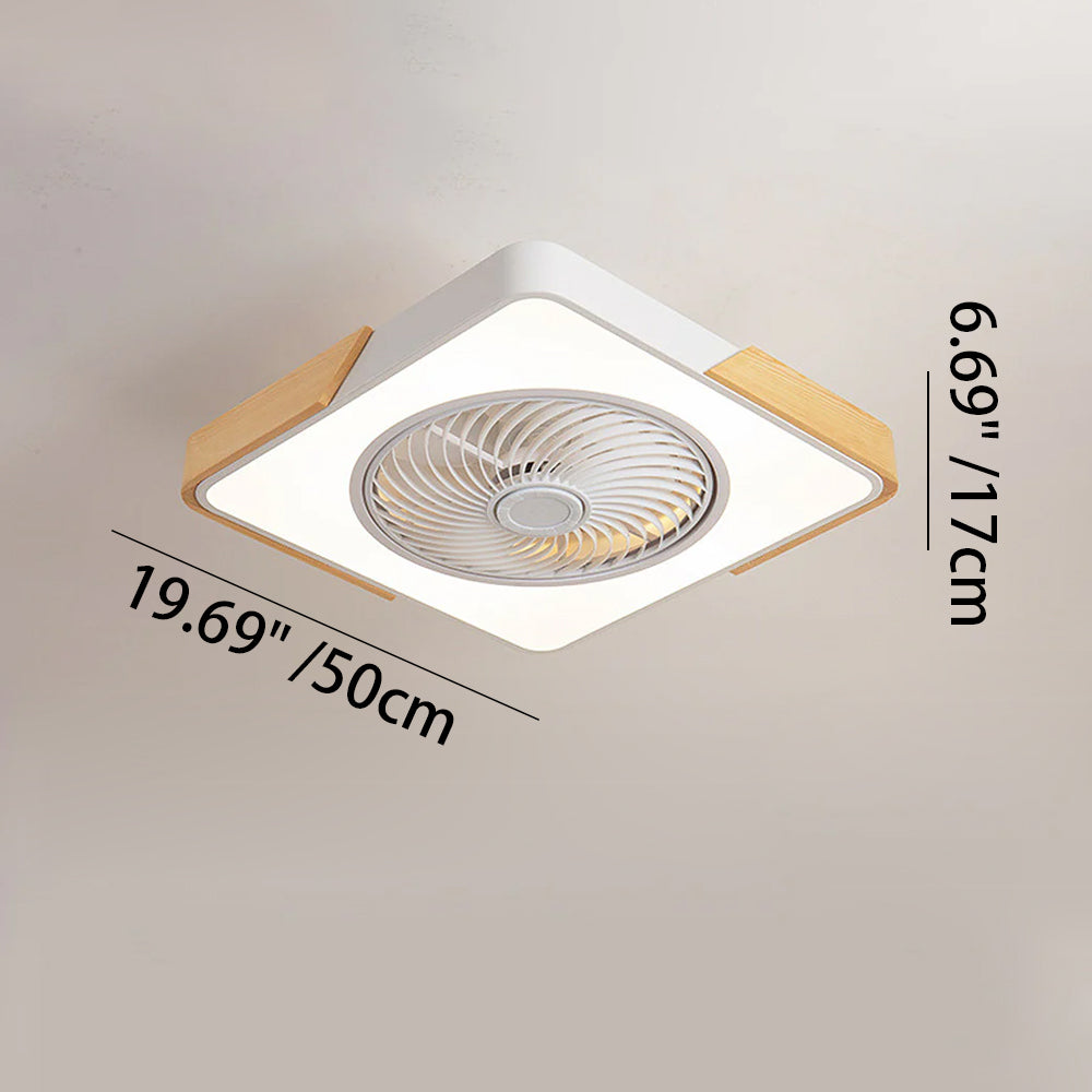 Wood Ceiling Fan with Dimmable LED Light & Remote 20 Inch for Bedroom Living Room Compact Indoor Airflow Cooling Rustic Decor