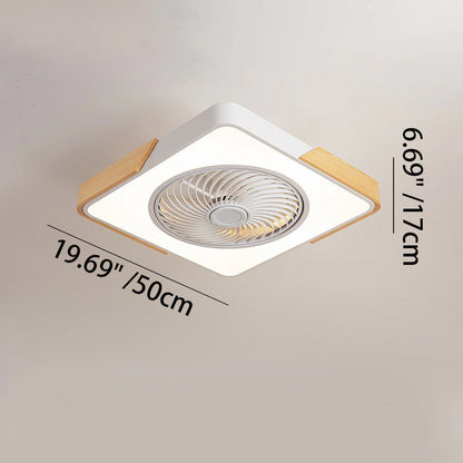 Wood Ceiling Fan with Dimmable LED Light & Remote 20 Inch for Bedroom Living Room Compact Indoor Airflow Cooling Rustic Decor