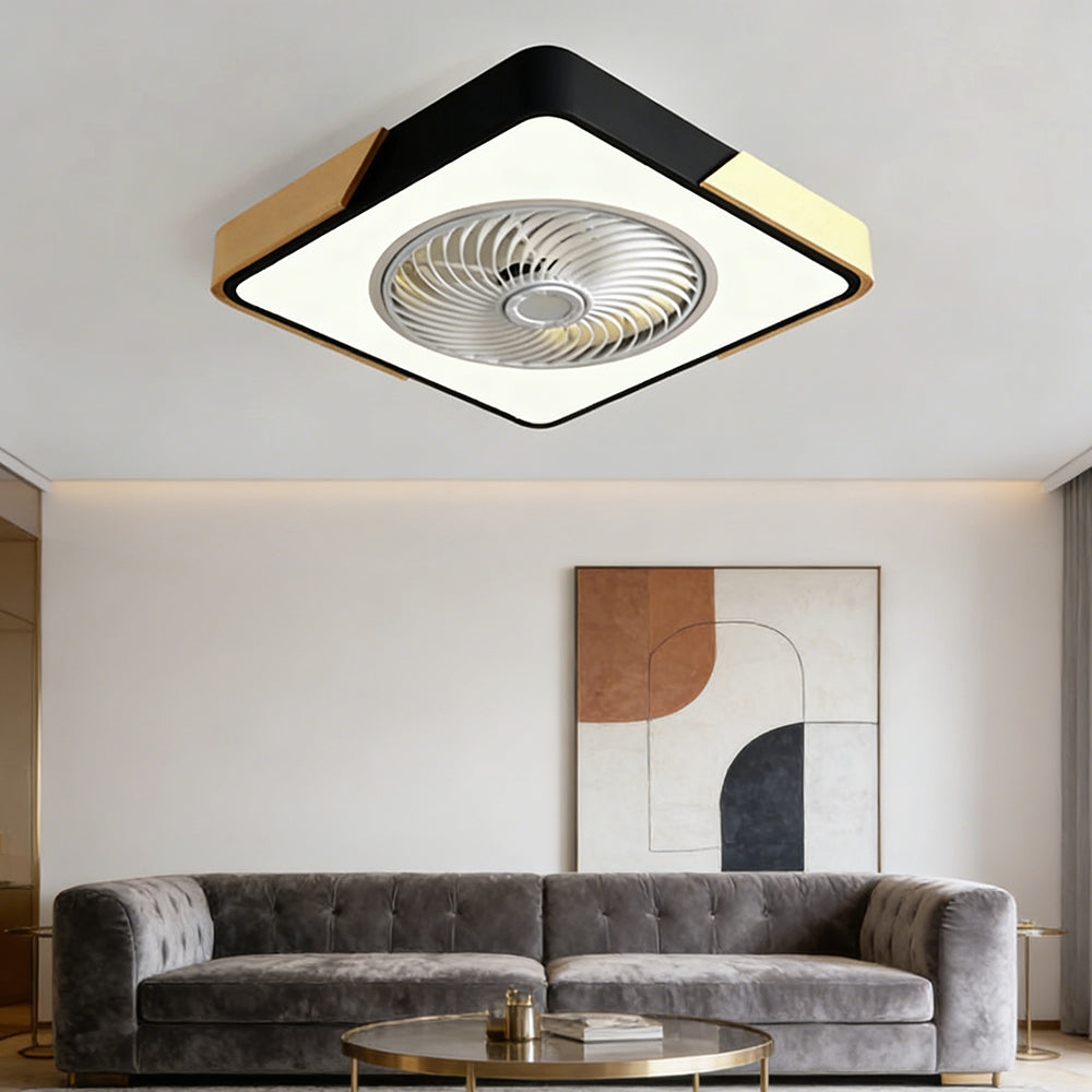 Wood Ceiling Fan with Dimmable LED Light & Remote 20 Inch for Bedroom Living Room Compact Indoor Airflow Cooling Rustic Decor