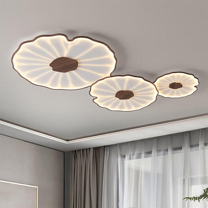 Modern Flush Mount LED Overhead Light Fixture for Bedroom Living Room Hallway | Round Acrylic Panel 39 Inch White | Energy Efficient Indoor