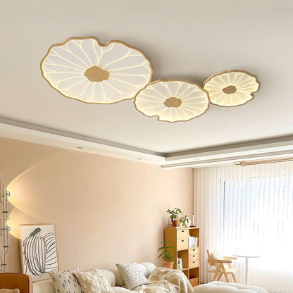 Plafonnier LED encastré à motif de feuilles organiques, acrylique, largeur de 30 à 135 cm, luminaire extra-plat pour chambre, salon, couloir, éclairage d'ambiance moderne