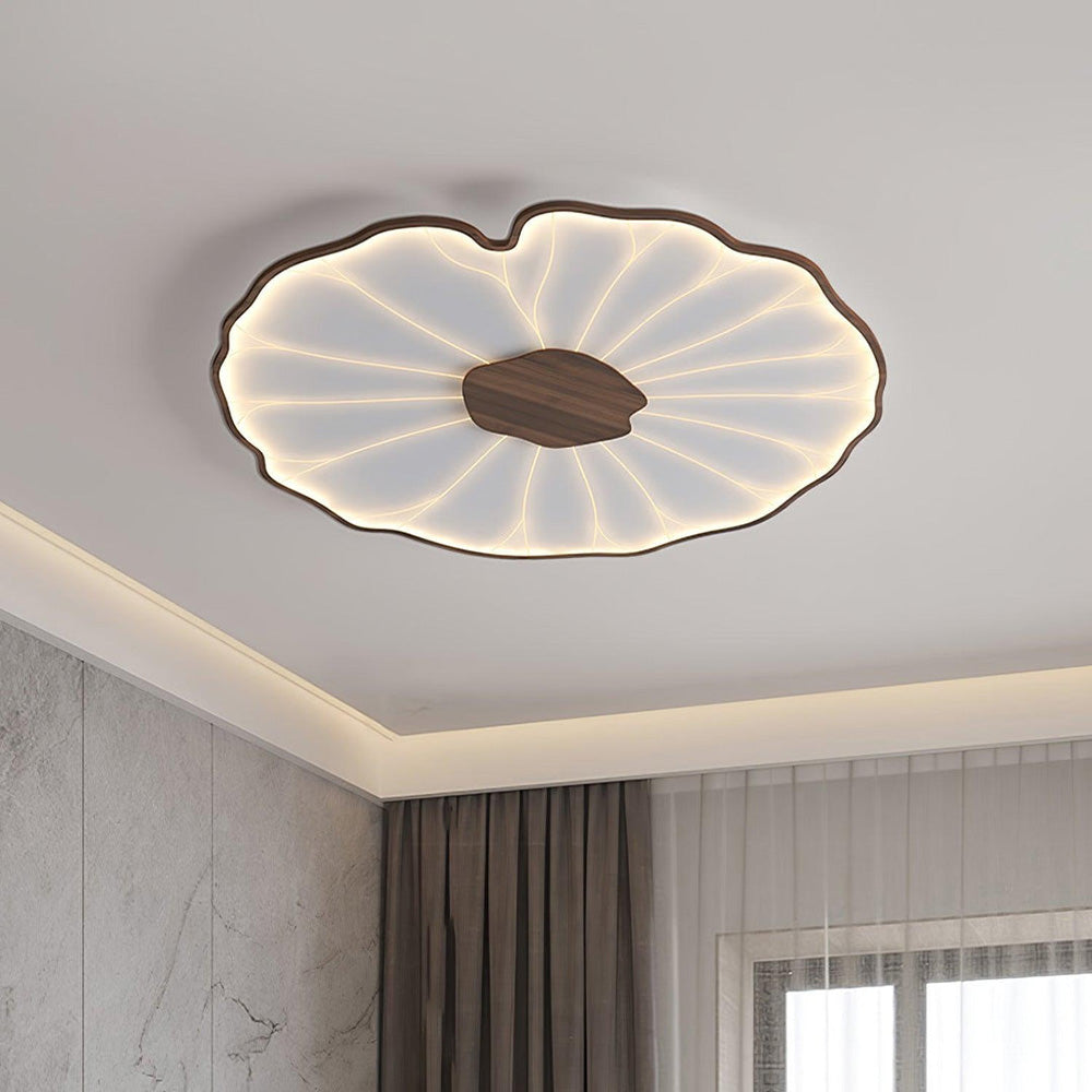 Plafonnier LED encastré à motif de feuilles organiques, acrylique, largeur de 30 à 135 cm, luminaire extra-plat pour chambre, salon, couloir, éclairage d'ambiance moderne