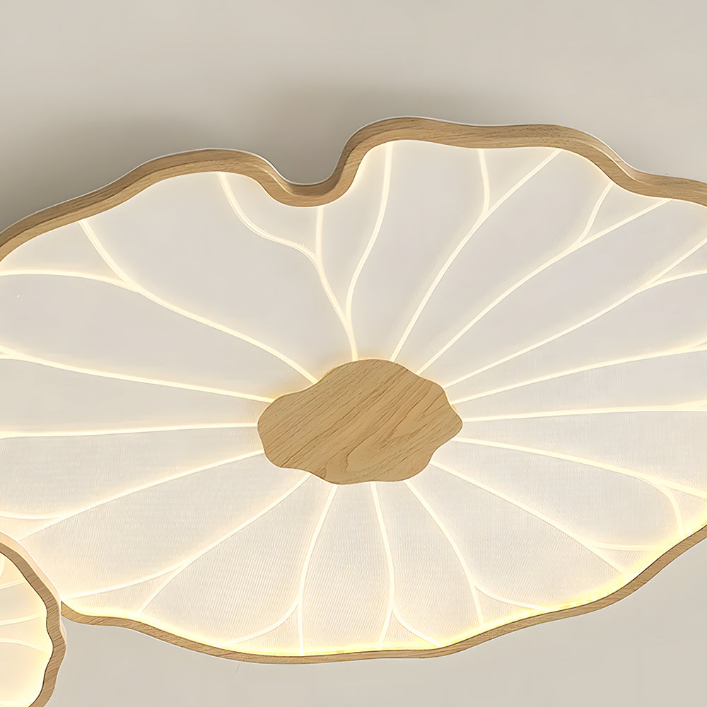 Plafonnier LED encastré à motif de feuilles organiques, acrylique, largeur de 30 à 135 cm, luminaire extra-plat pour chambre, salon, couloir, éclairage d'ambiance moderne