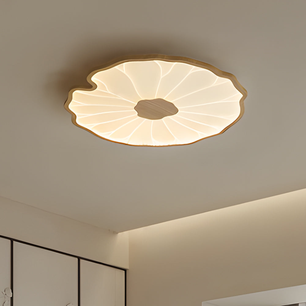 Plafonnier LED encastré à motif de feuilles organiques, acrylique, largeur de 30 à 135 cm, luminaire extra-plat pour chambre, salon, couloir, éclairage d'ambiance moderne