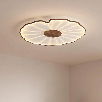 Plafonnier LED encastré à motif de feuilles organiques, acrylique, largeur de 30 à 135 cm, luminaire extra-plat pour chambre, salon, couloir, éclairage d'ambiance moderne